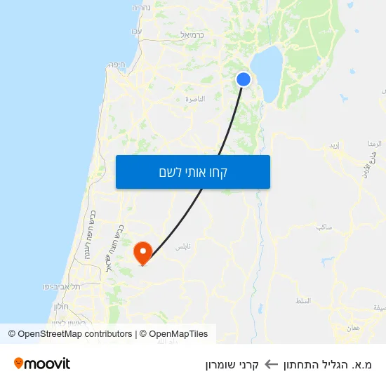 מפת מ.א. הגליל התחתון לקרני שומרון
