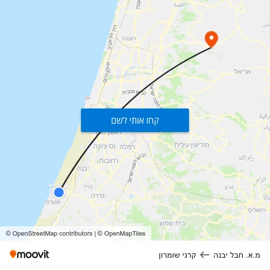 מפת מ.א. חבל יבנה לקרני שומרון