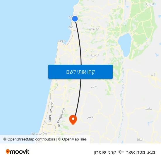 מפת מ.א. מטה אשר לקרני שומרון