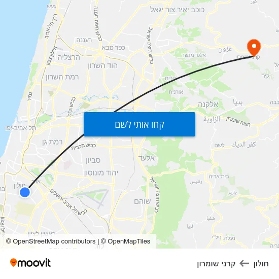 מפת חולון לקרני שומרון