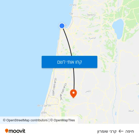 מפת חיפה לקרני שומרון