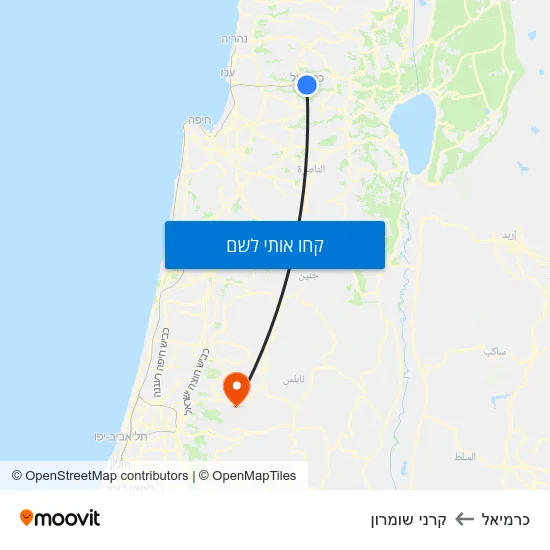 מפת כרמיאל לקרני שומרון
