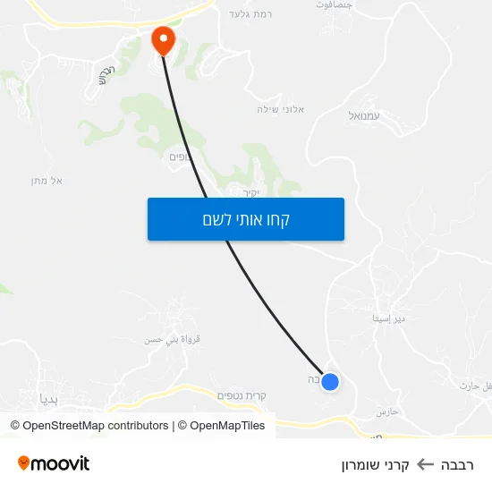 מפת רבבה לקרני שומרון
