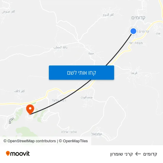 מפת קדומים לקרני שומרון