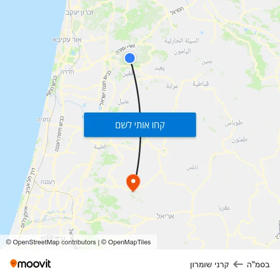 מפת בסמ"ה לקרני שומרון