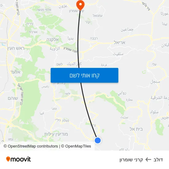 מפת דולב לקרני שומרון