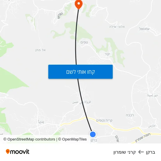 מפת ברקן לקרני שומרון