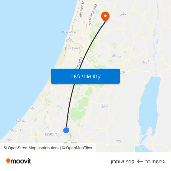 מפת גבעות בר לקרני שומרון