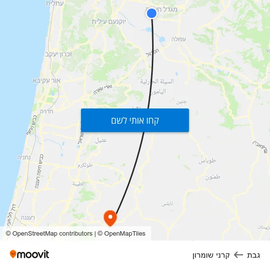 מפת גבת לקרני שומרון