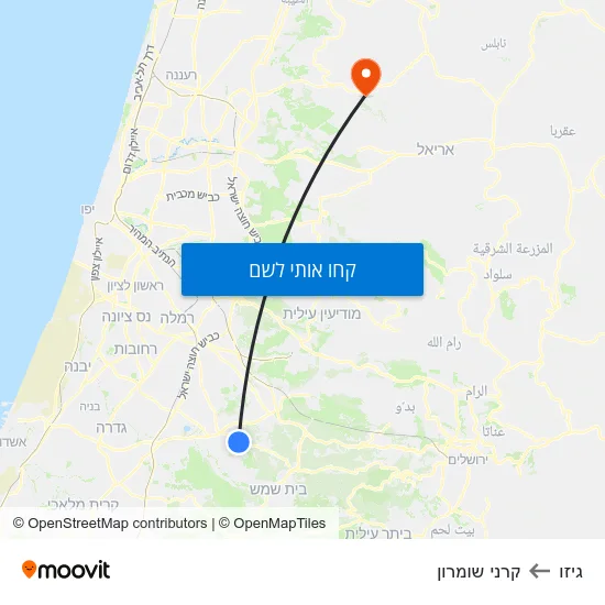 מפת גיזו לקרני שומרון