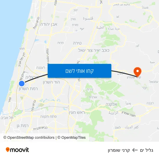 מפת גליל ים לקרני שומרון