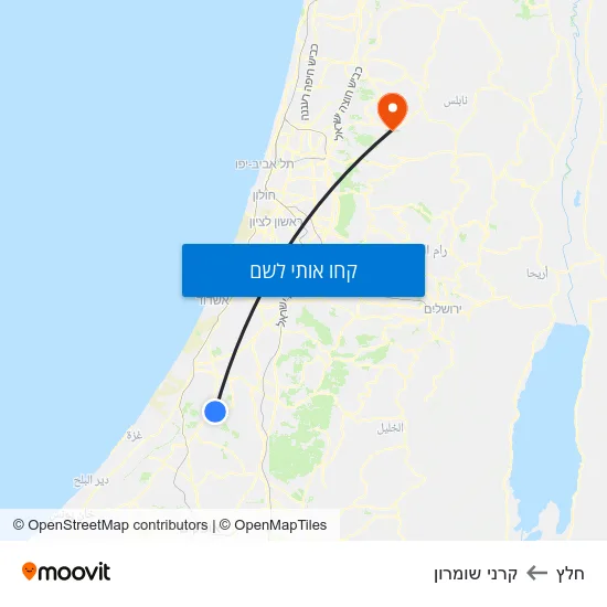 מפת חלץ לקרני שומרון