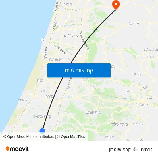 מפת זרחיה לקרני שומרון