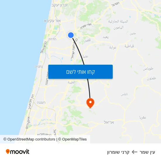 מפת עין שמר לקרני שומרון