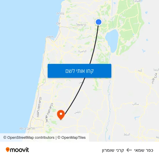 מפת כפר שמאי לקרני שומרון