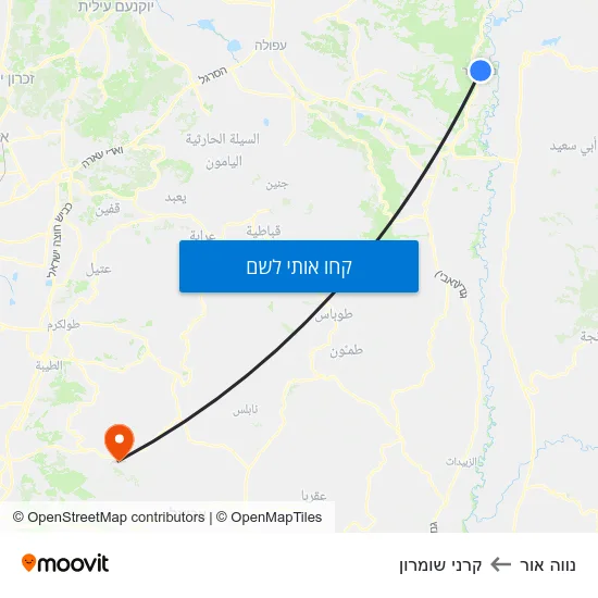 מפת נווה אור לקרני שומרון