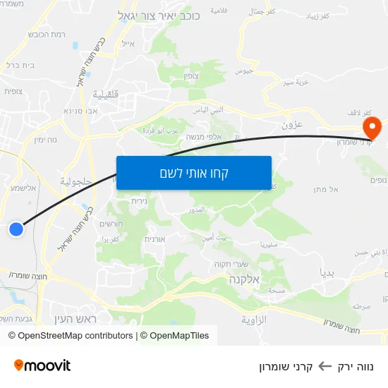 מפת נווה ירק לקרני שומרון