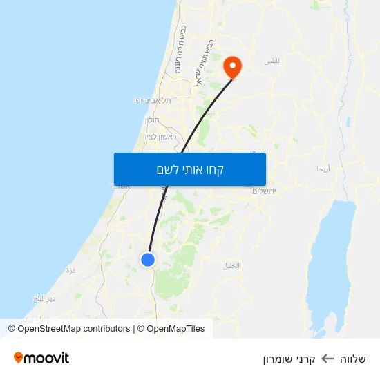 מפת שלווה לקרני שומרון