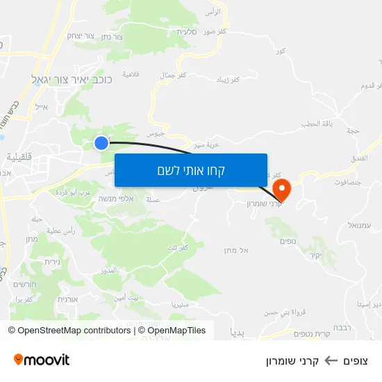 מפת צופים לקרני שומרון