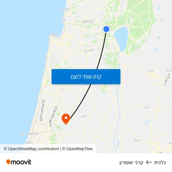 מפת כלנית לקרני שומרון