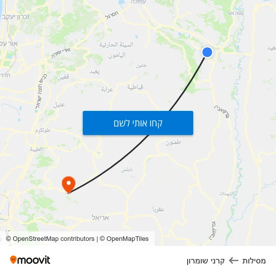 מפת מסילות לקרני שומרון