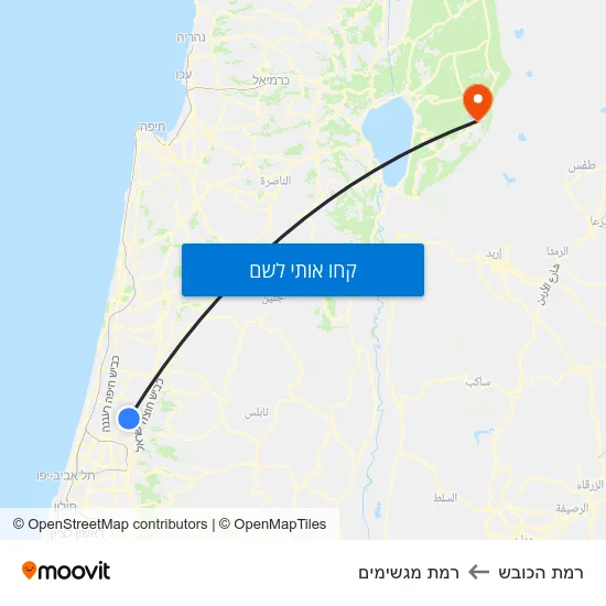 מפת רמת הכובש לרמת מגשימים