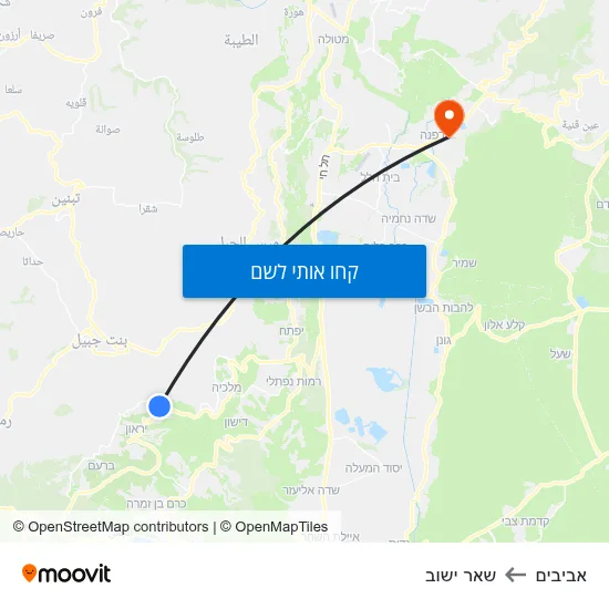 מפת אביבים לשאר ישוב