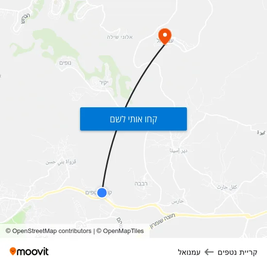 מפת קריית נטפים לעמנואל