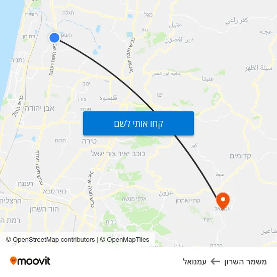 מפת משמר השרון לעמנואל