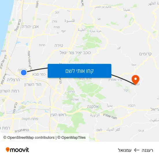 מפת רעננה לעמנואל