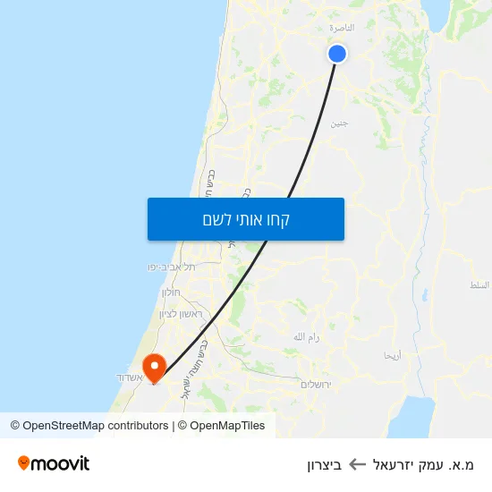 מפת מ.א. עמק יזרעאל לביצרון