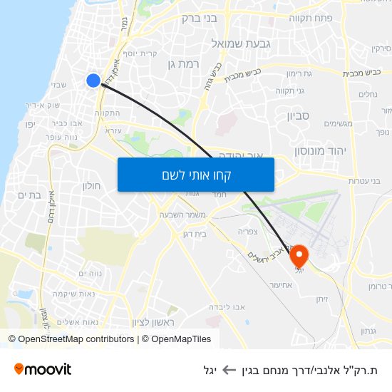 מפת ת.רק''ל אלנבי/דרך מנחם בגין ליגל