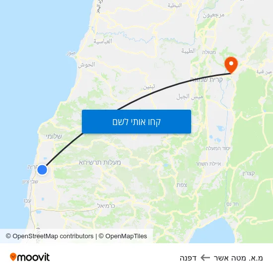 מפת מ.א. מטה אשר לדפנה