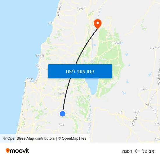 מפת אביטל לדפנה