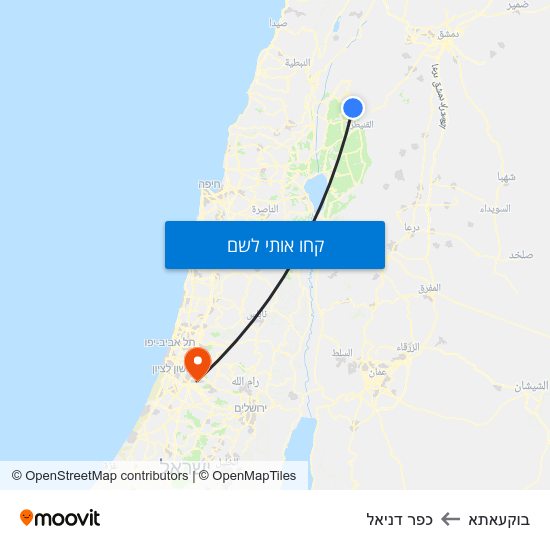 מפת בוקעאתא לכפר דניאל