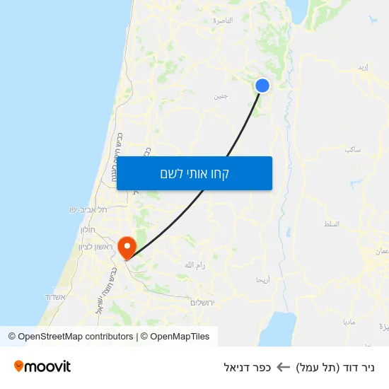מפת ניר דוד (תל עמל) לכפר דניאל