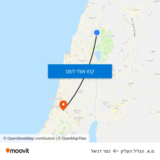 מפת מ.א. הגליל העליון לכפר דניאל