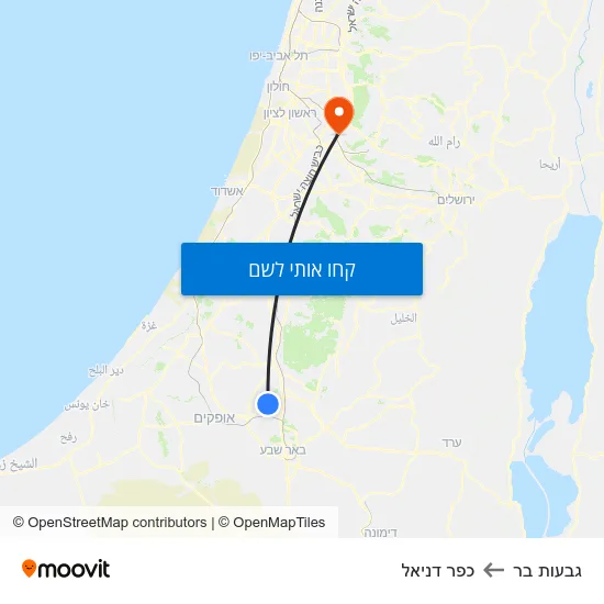 מפת גבעות בר לכפר דניאל