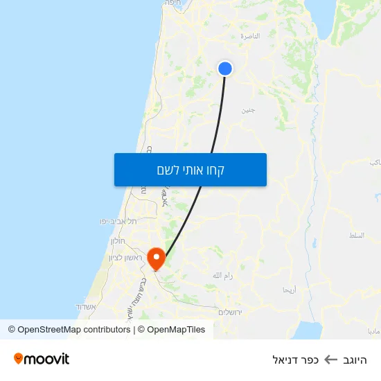 מפת היוגב לכפר דניאל