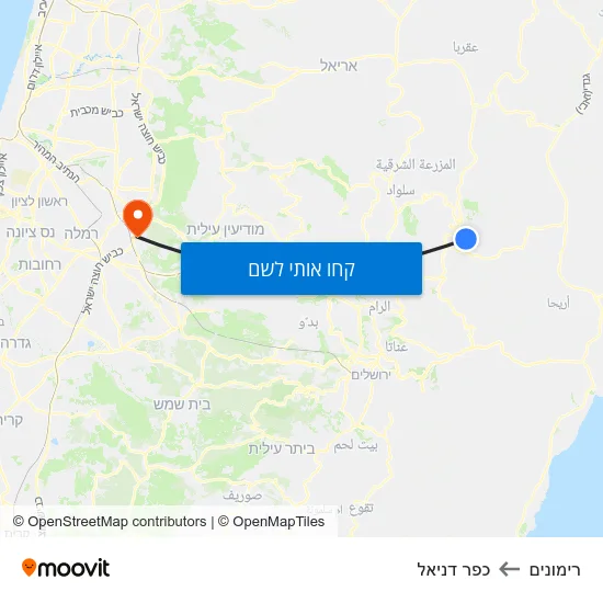 מפת רימונים לכפר דניאל