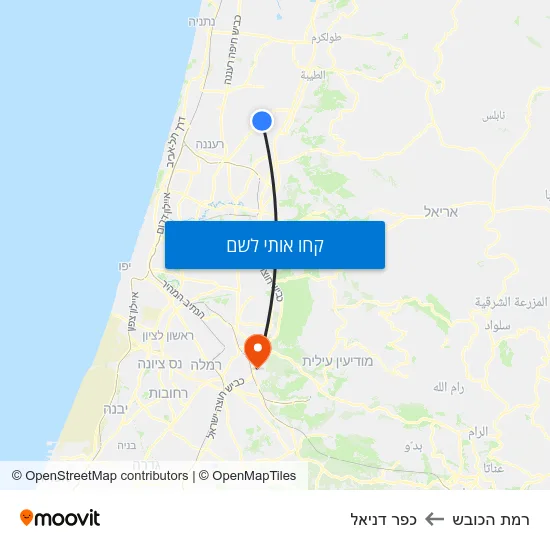 מפת רמת הכובש לכפר דניאל