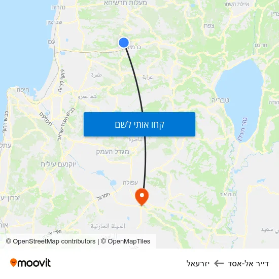 מפת דייר אל-אסד ליזרעאל