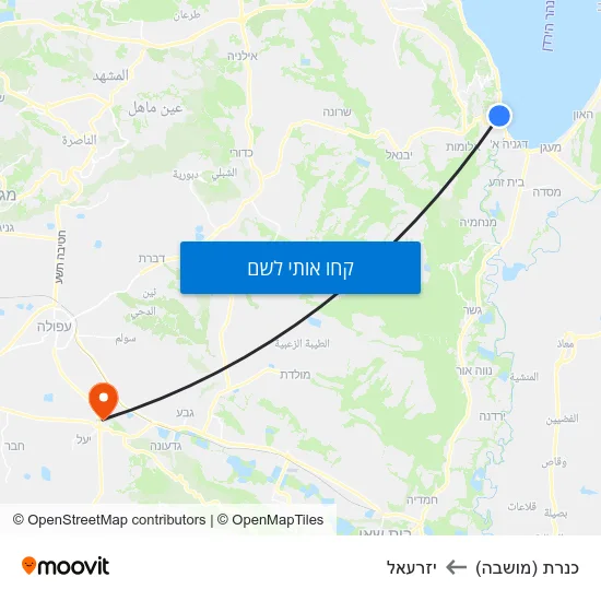 מפת כנרת (מושבה) ליזרעאל