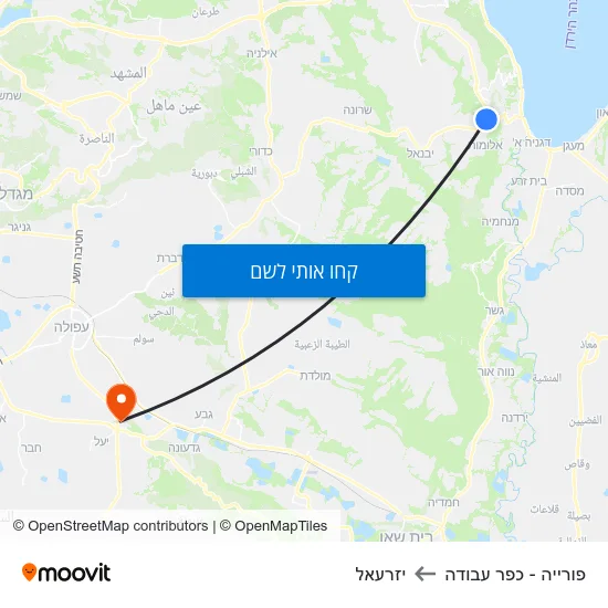 מפת פורייה - כפר עבודה ליזרעאל