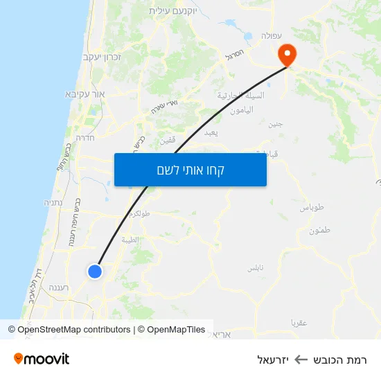 מפת רמת הכובש ליזרעאל