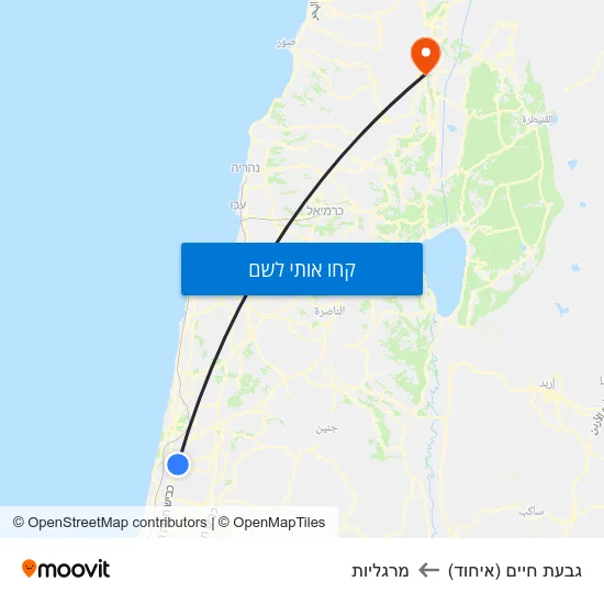 מפת גבעת חיים (איחוד) למרגליות