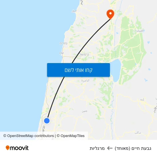 מפת גבעת חיים (מאוחד) למרגליות