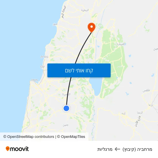 מפת מרחביה (קיבוץ) למרגליות