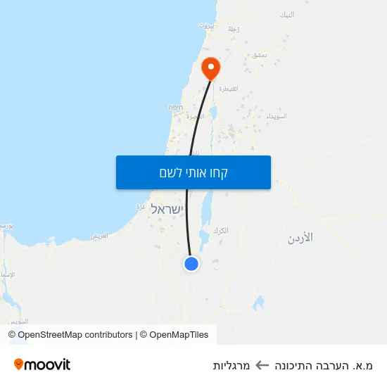 מפת מ.א. הערבה התיכונה למרגליות