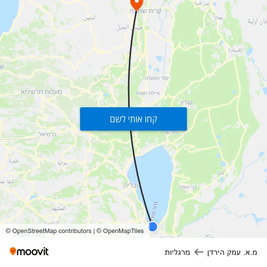 מפת מ.א. עמק הירדן למרגליות